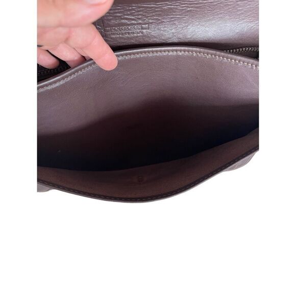 Jack Georges Womens Brown Leather Turn Lock Closure Shoulder Messenger Bag - Picture 7 of 10